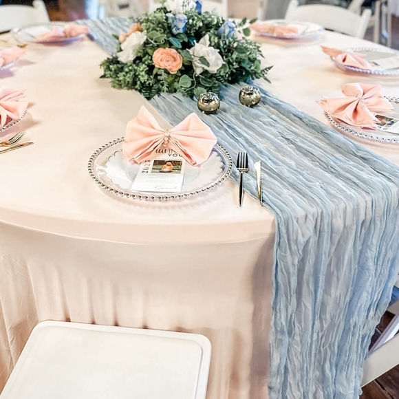 Other - Elegant Blue Table Runner Set